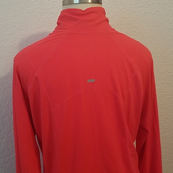 Bright coral pink plus size active wear jacket - Picture 2 of 4